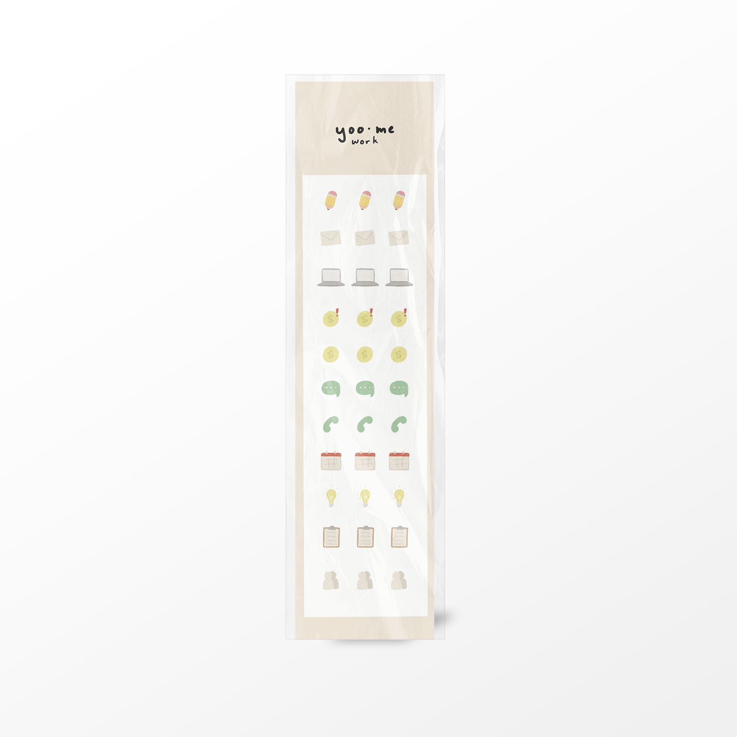 Earring display with various pairs on a white background