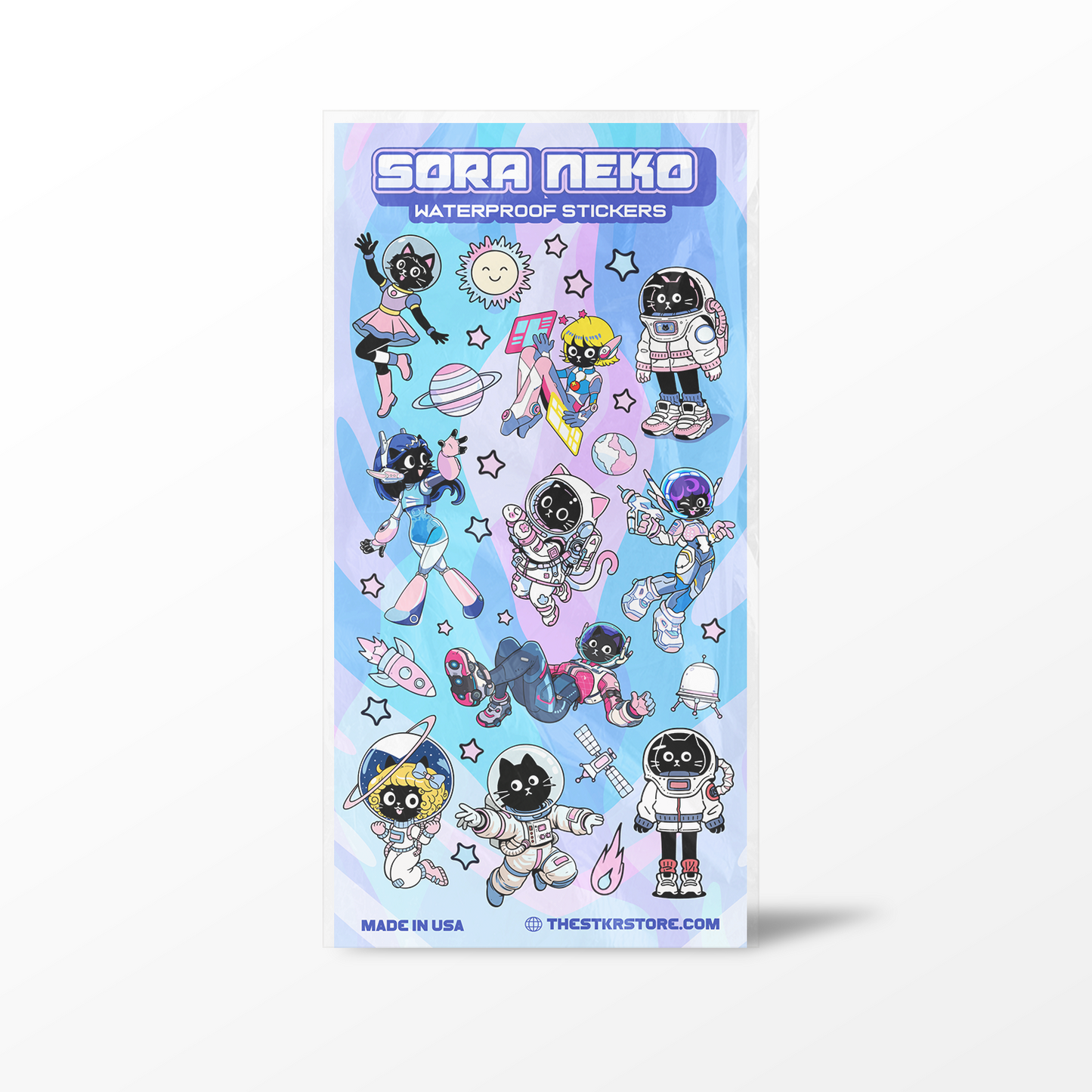 Sora Neko Space Sticker Sheet - The Stkr Store