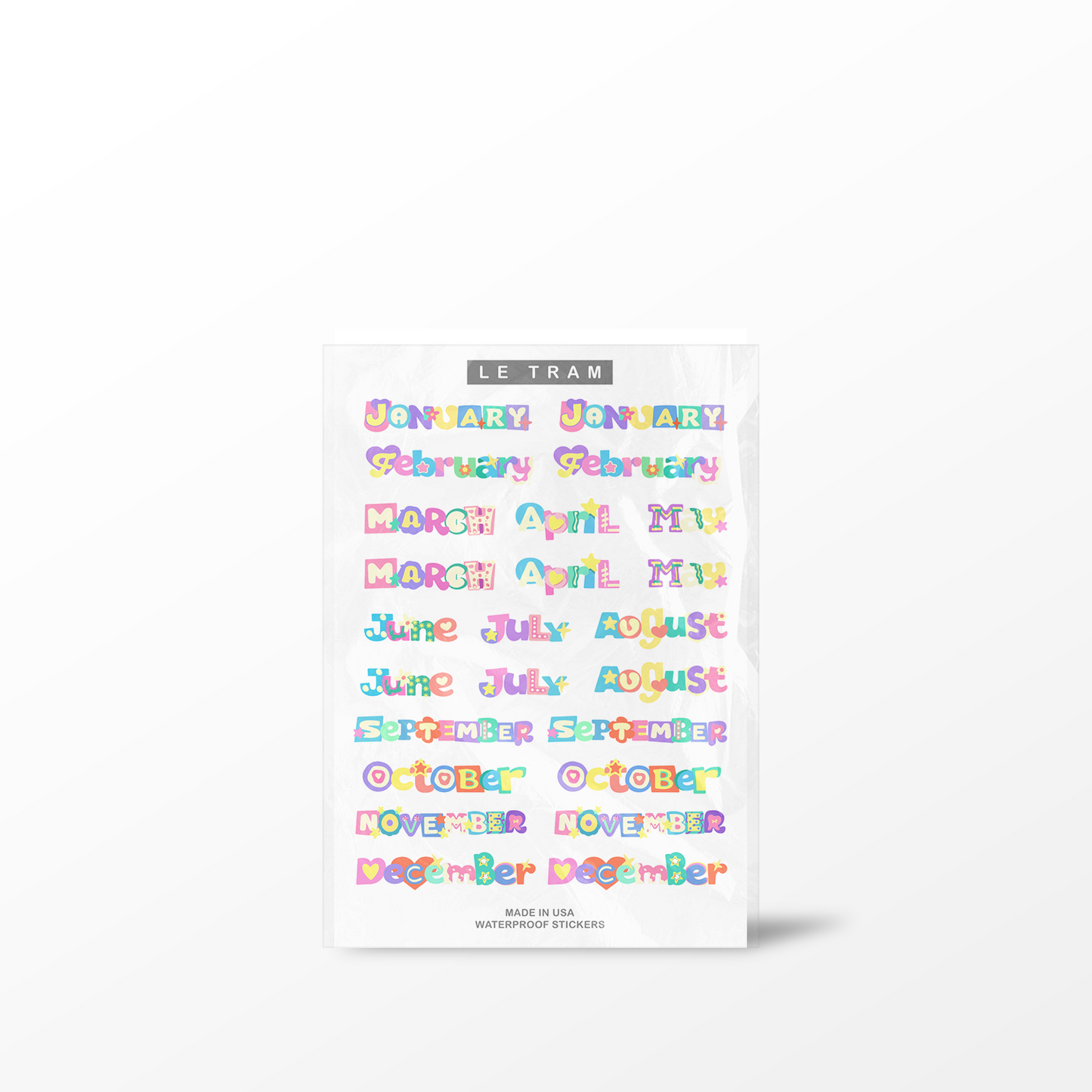 Le Tram Doodle Months Sticker Sheet