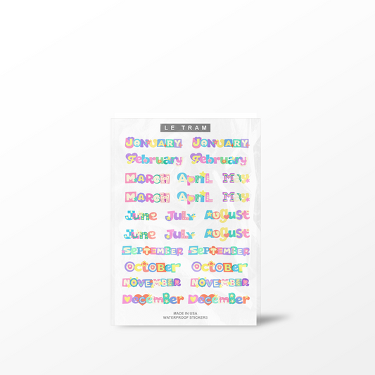 Le Tram Doodle Months Sticker Sheet