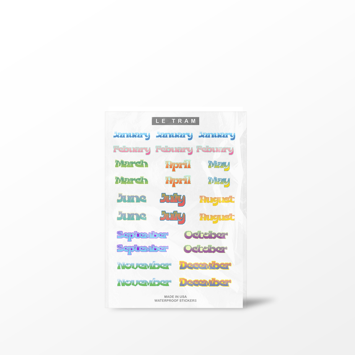 Le Tram Checkerboard Months Sticker Sheet - The Stkr Store