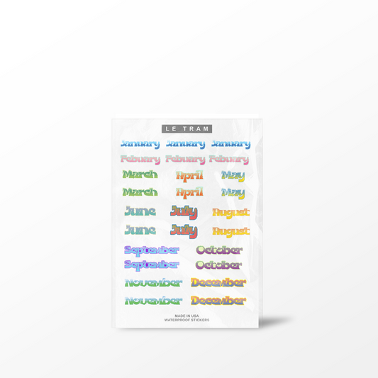 Le Tram Checkerboard Months Sticker Sheet