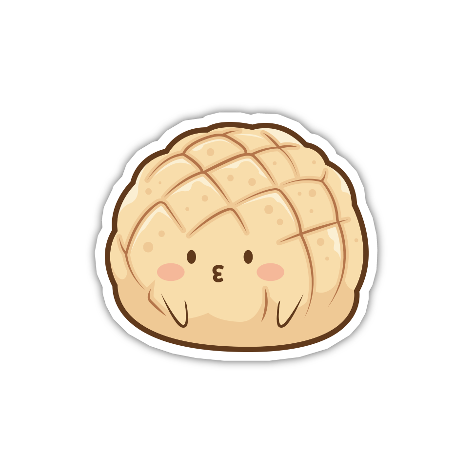 Cartoon-style walnut with a face on a white background