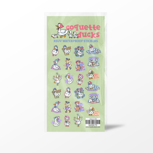 Coquette Ducks Sticker Sheet