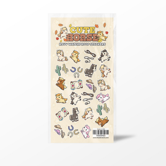 Coquette Cute Horse Sticker Sheet
