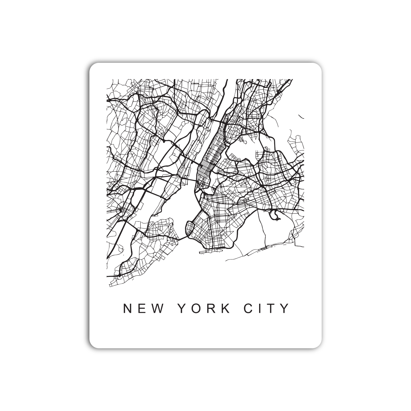 New York U.S. Street Map Sticker