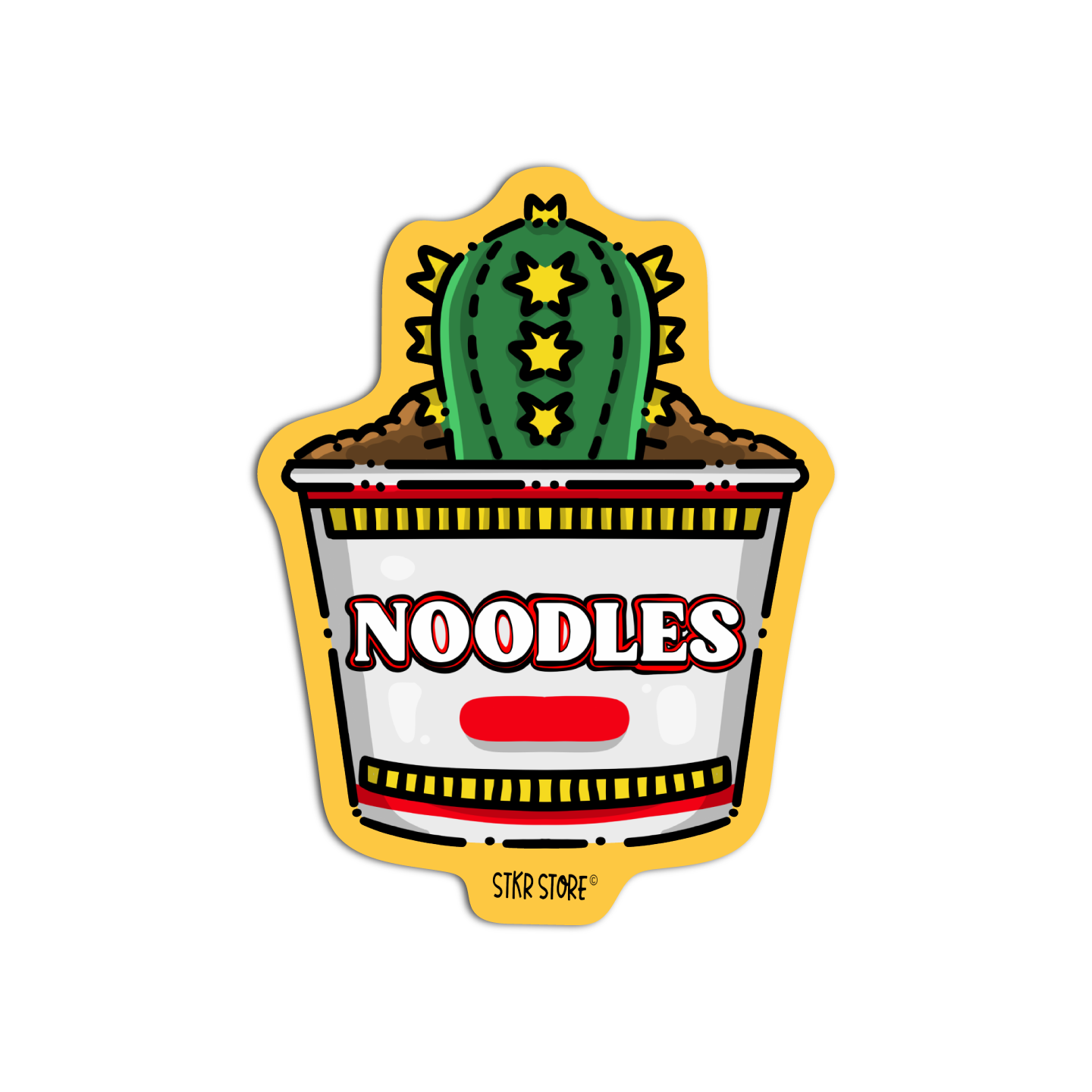 Plant in Noodles Planters Sticker