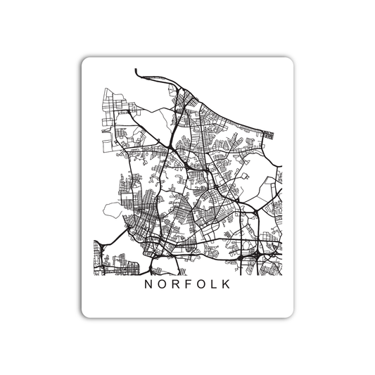 Norfolk U.S. Street Map Sticker