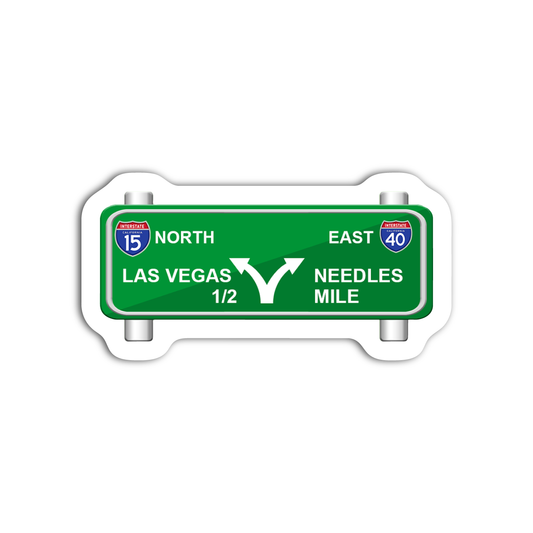Las Vegas Needles Freeway Sign Sticker