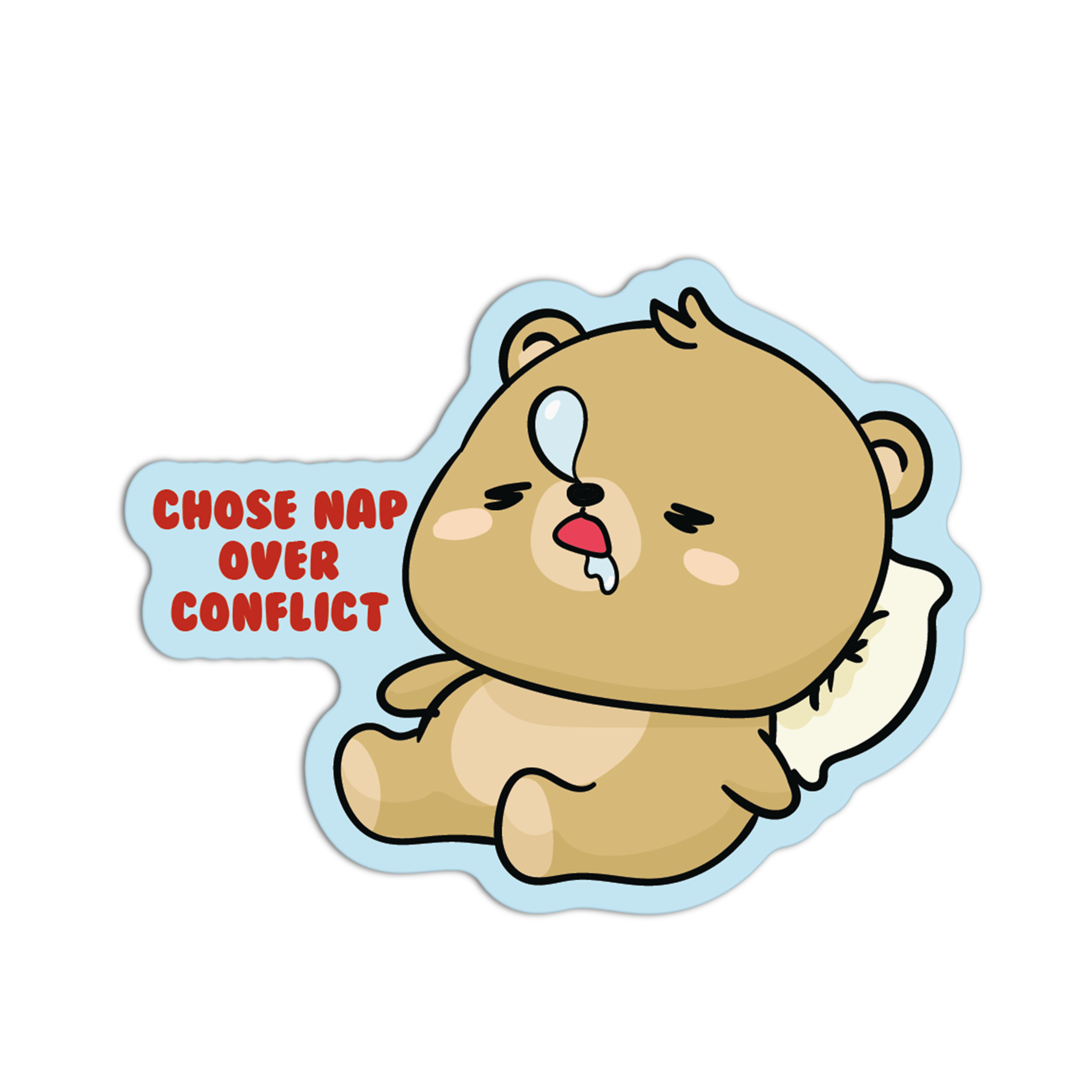 Sleepy Bear Nap Over Conflict - No To War Sticker (Copy) – The Stkr Store