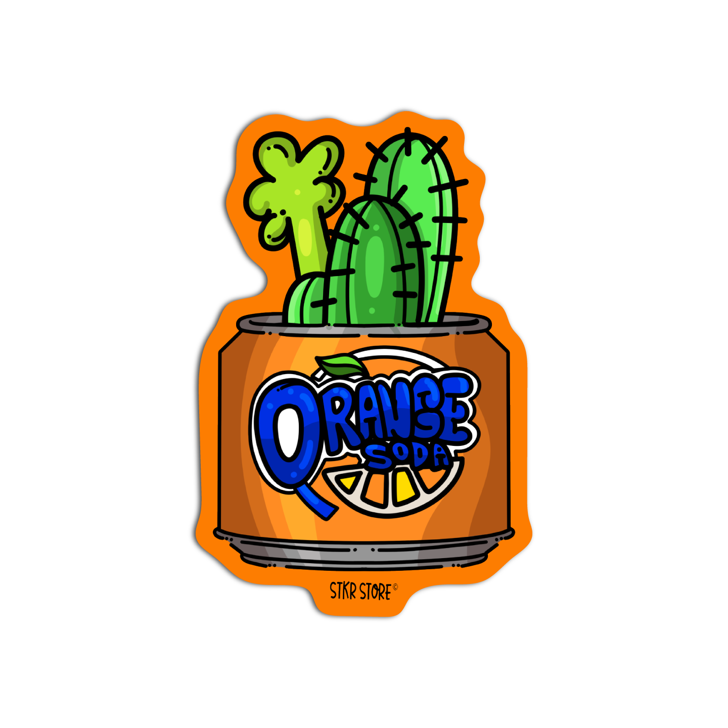 Plant in Orange Soda Planters Sticker