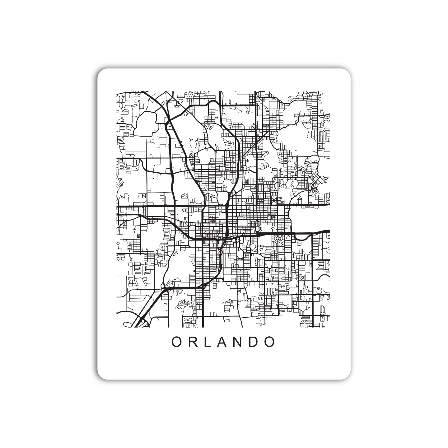 Orlando U.S. Street Map Sticker