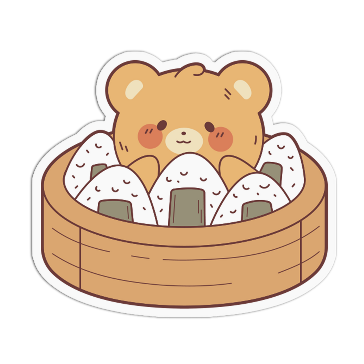 Steamer Basket - Onigiri Bear Sticker