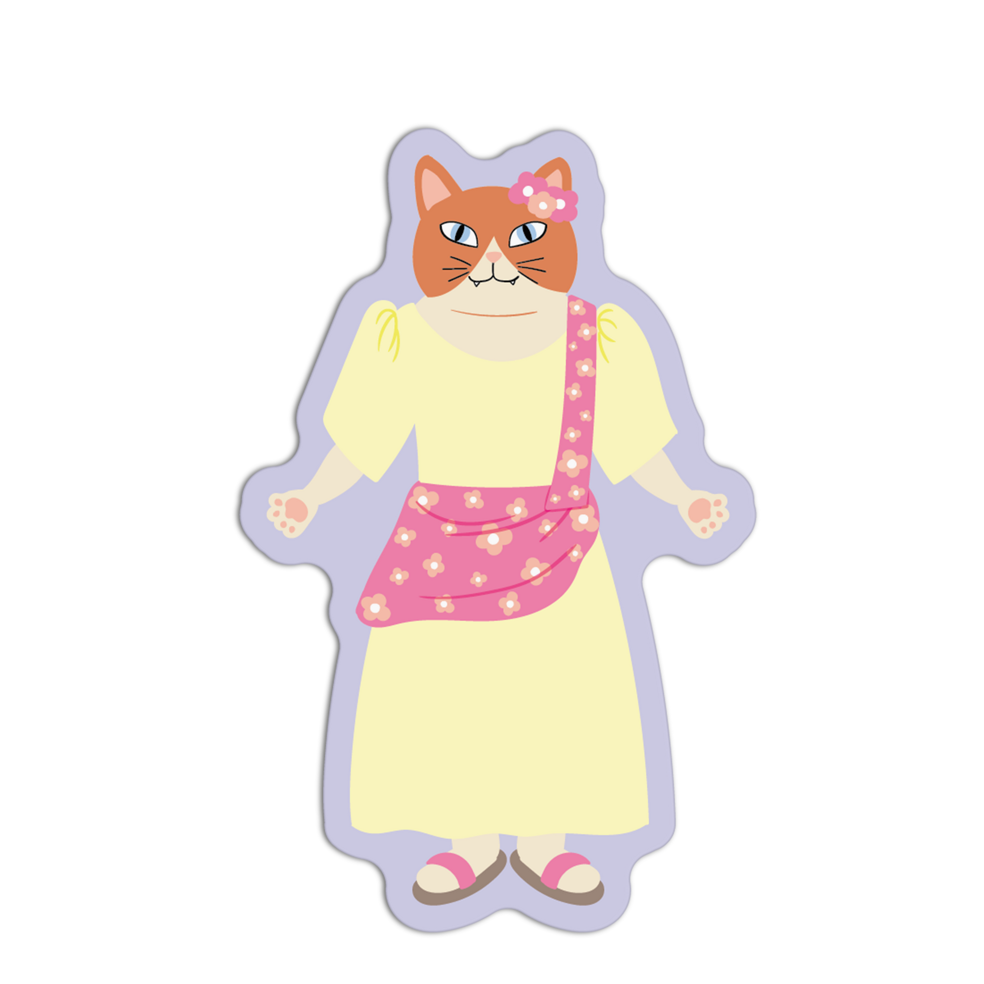 Orange and Cream Filipiniana Cats Textured Stickers