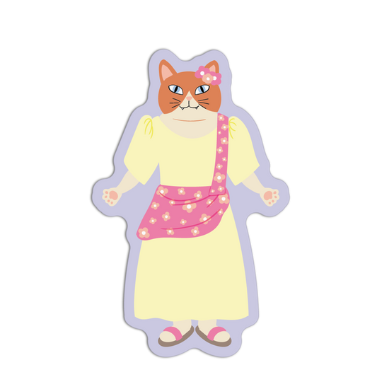 Orange and Cream Filipiniana Cats Textured Stickers