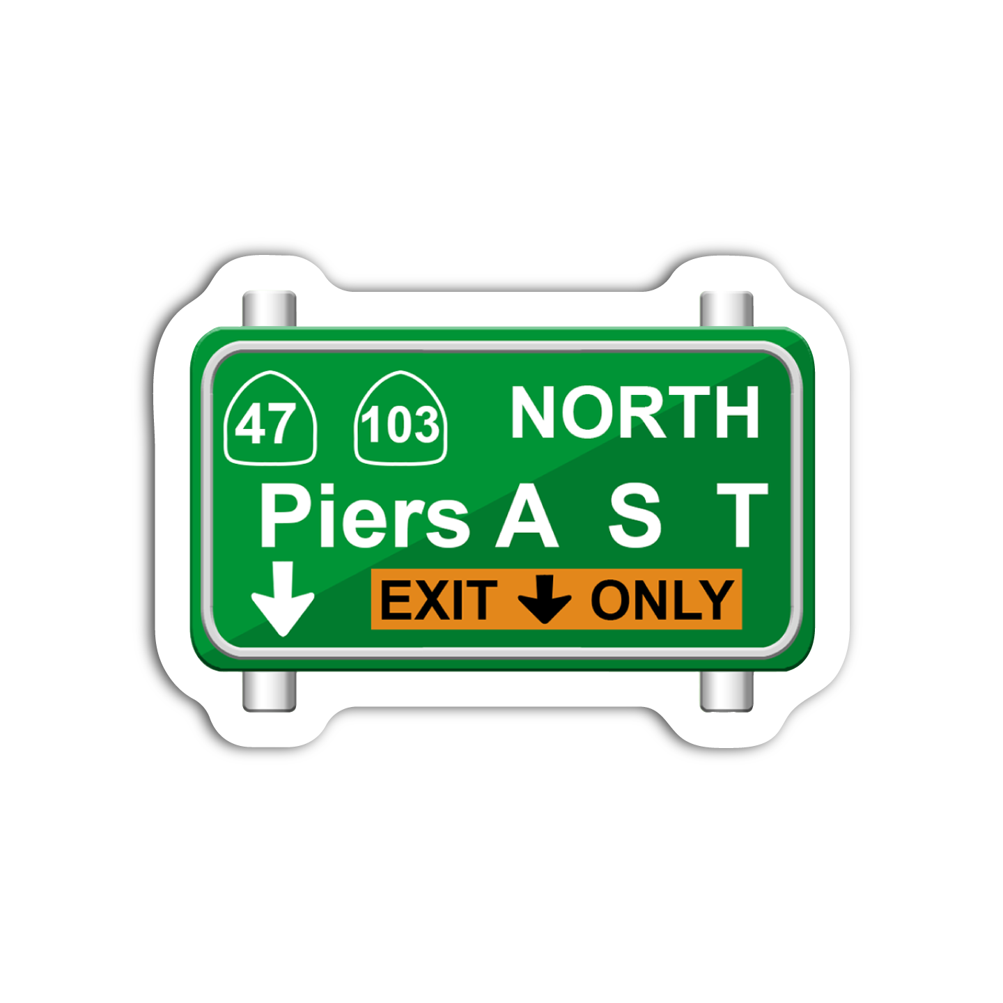 Piers A S T Freeway Sign Sticker