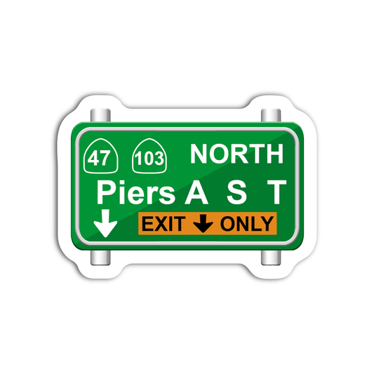 Piers A S T Freeway Sign Sticker