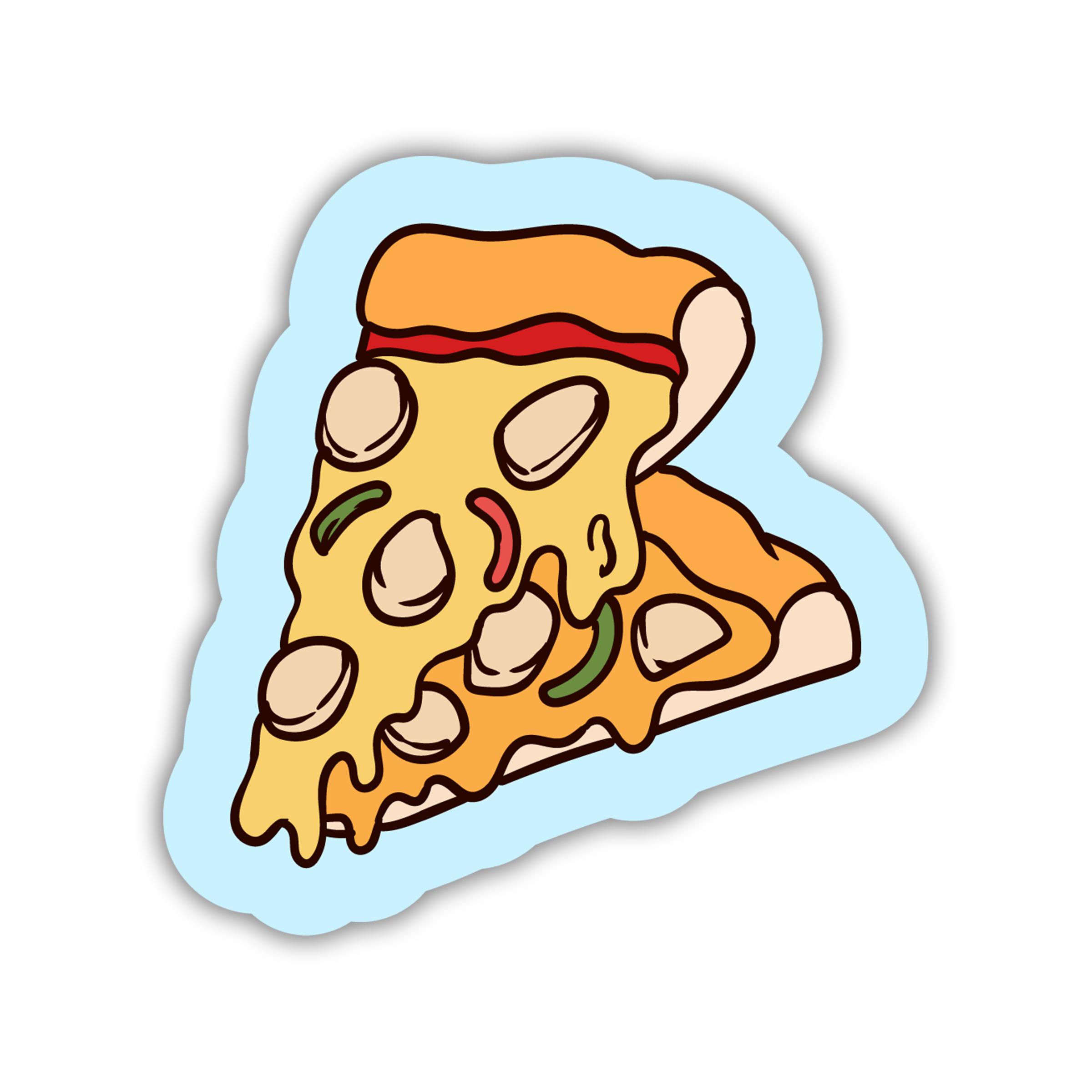 Ham & Mushroom Slice Pizza Sticker – The Stkr Store