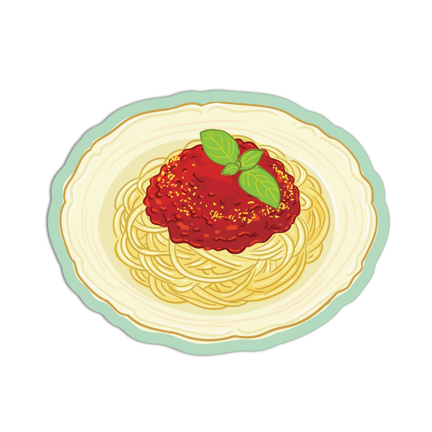 Plate of Spaghetti wit Tomato Sauce - Italian Vibes Sticker - The Stkr Store