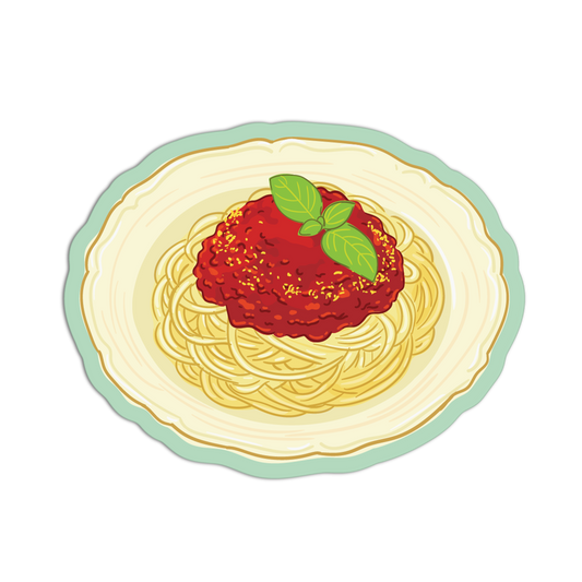 Plate of Spaghetti wit Tomato Sauce - Italian Vibes Sticker - The Stkr Store