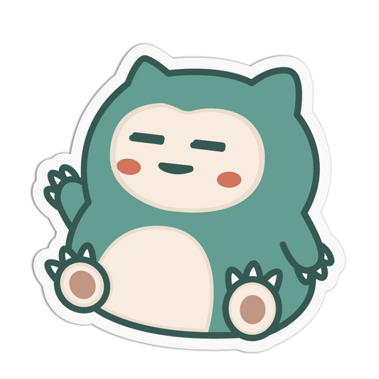 Cartoon character with a green and white color scheme on a white background