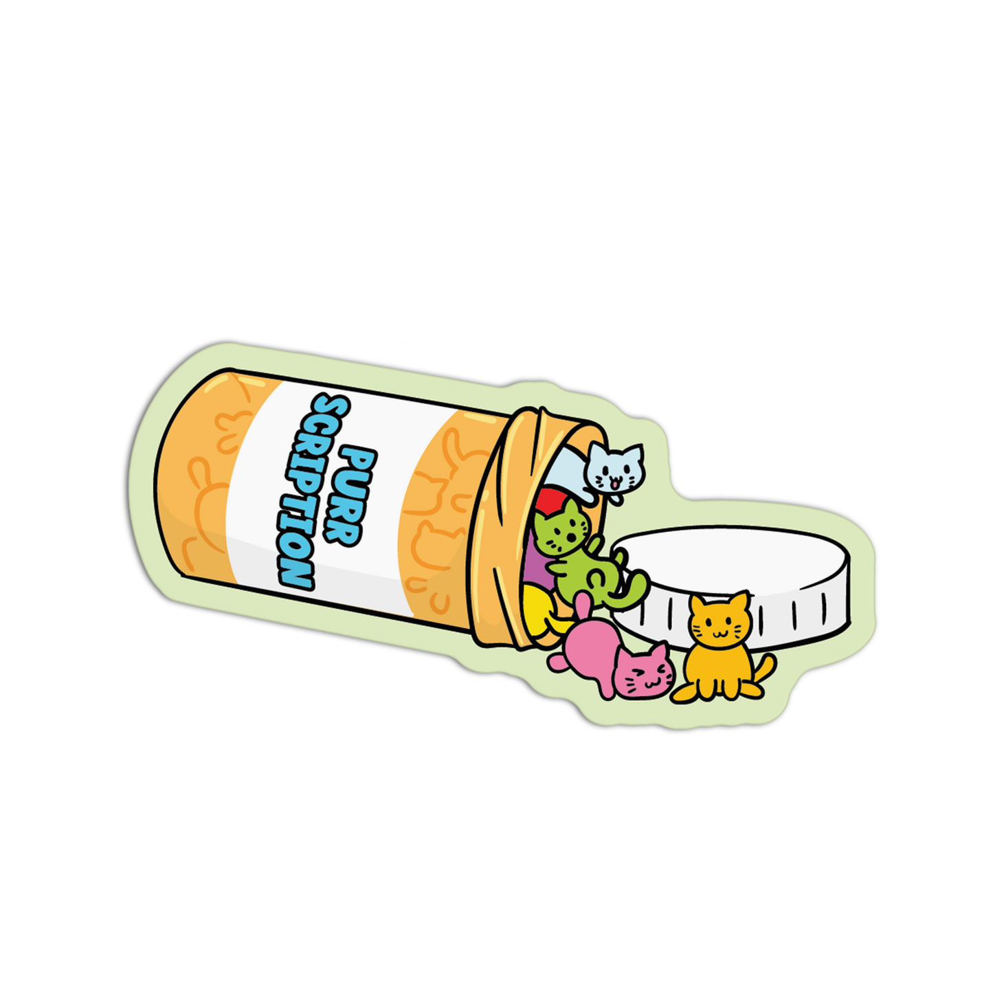 Purrscription  Medication Textured Stickers