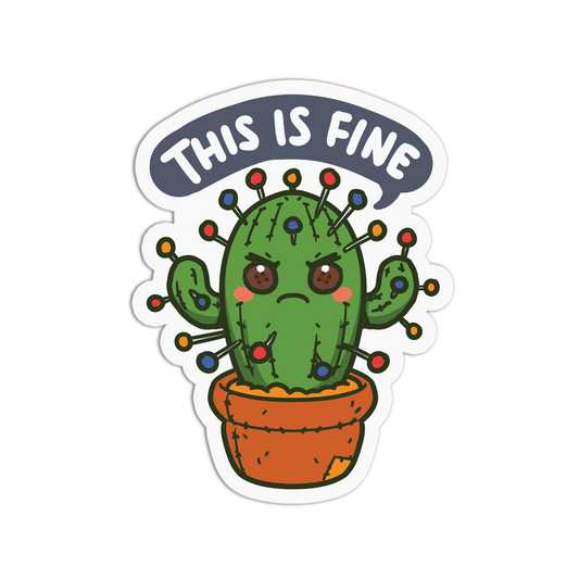 Cranky Cactus - Push Cushion Sticker - The Stkr Store