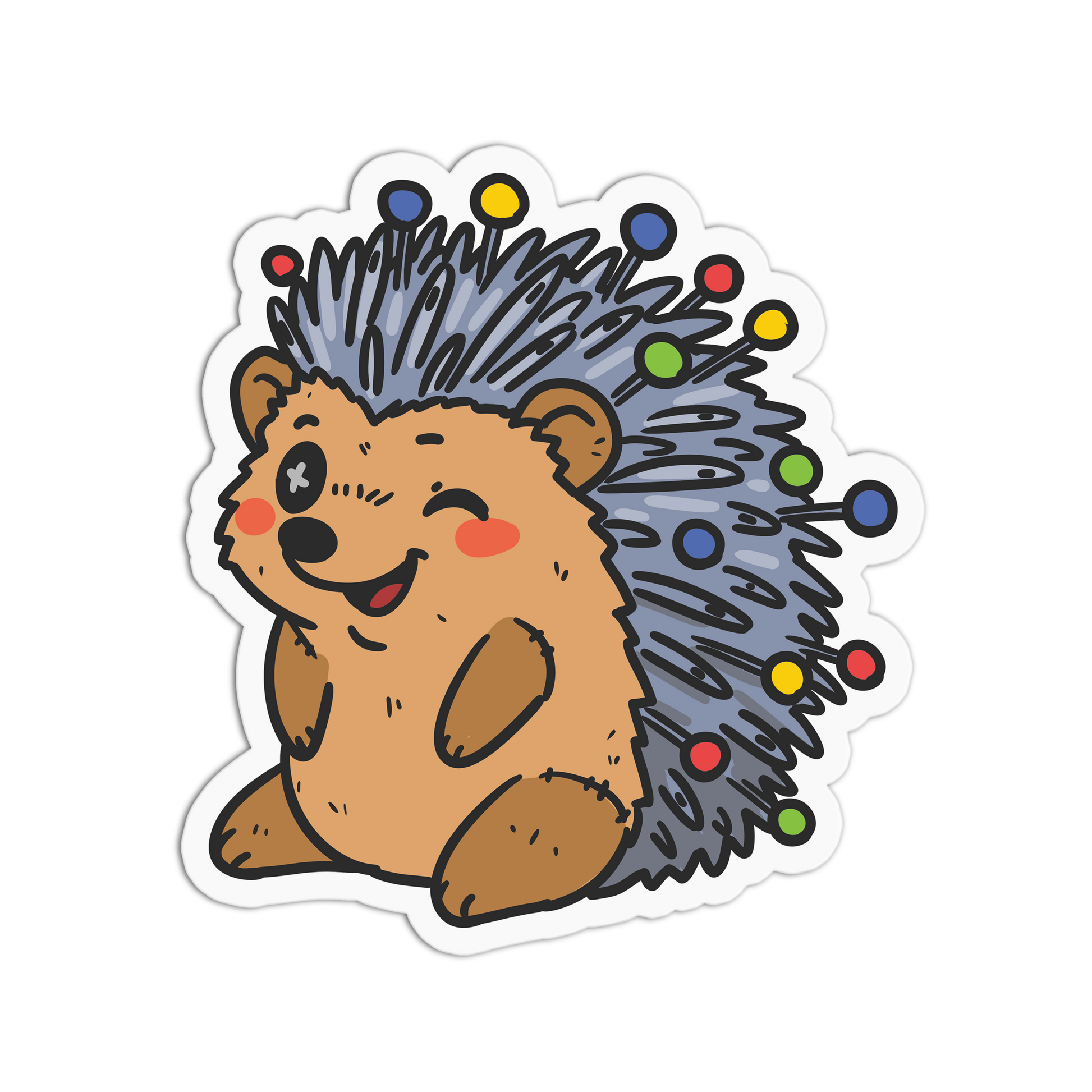 Happy Hedgy - Push Cushion Sticker - The Stkr Store