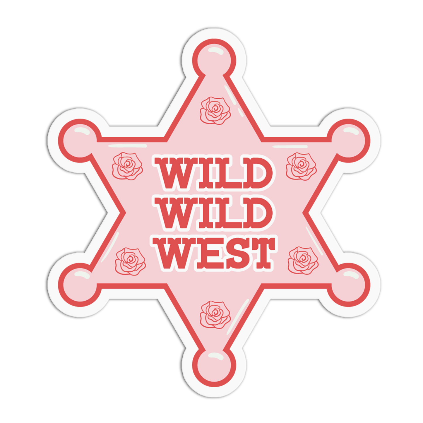 Sheriff Badge Roses And Cowgirls Sticker