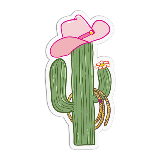 Cactus Hat Roses And Cowgirls Sticker