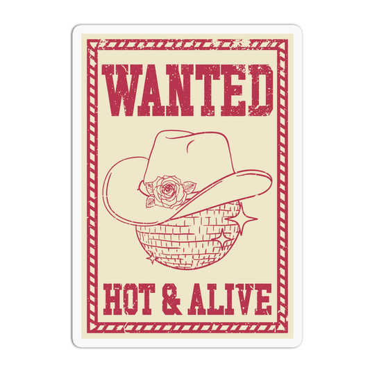 Wanted Poster Roses And Cowgirls Sticker