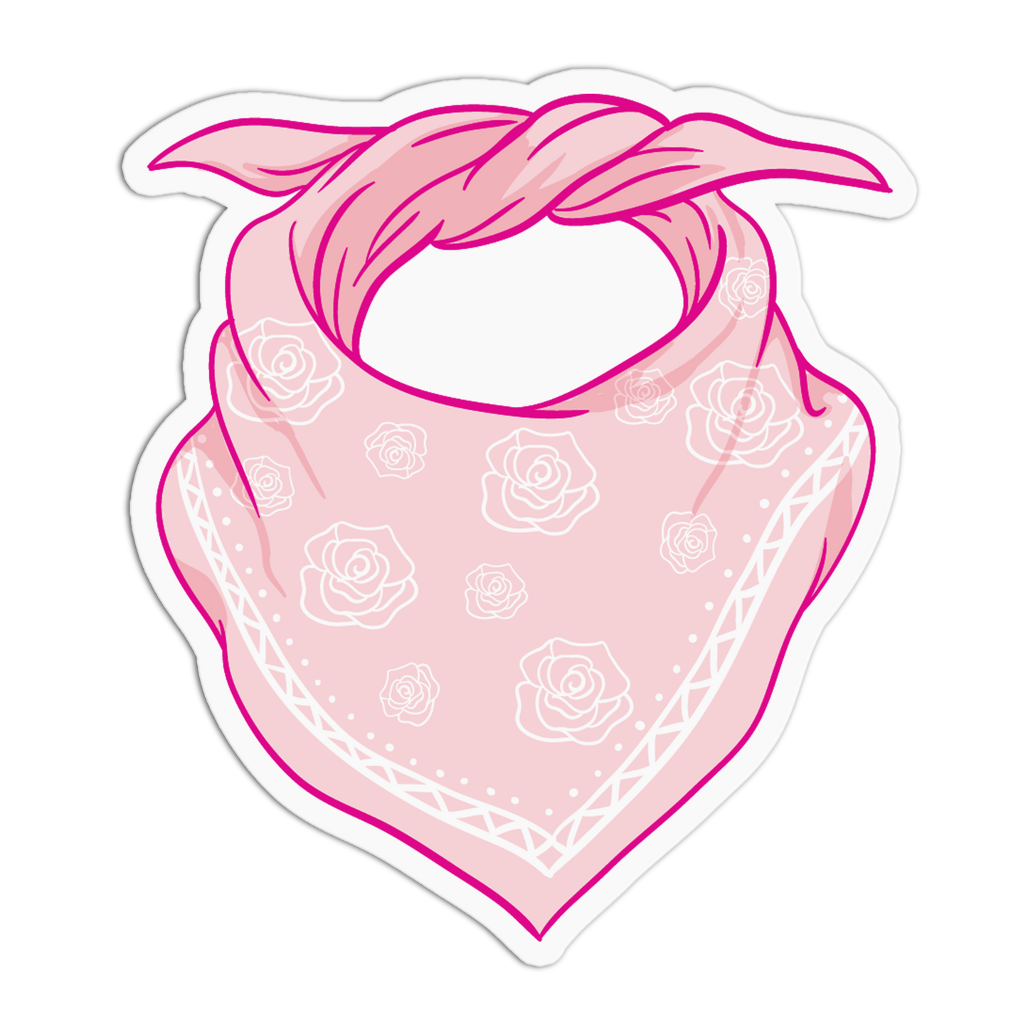 Pink Bandana Roses And Cowgirls Sticker