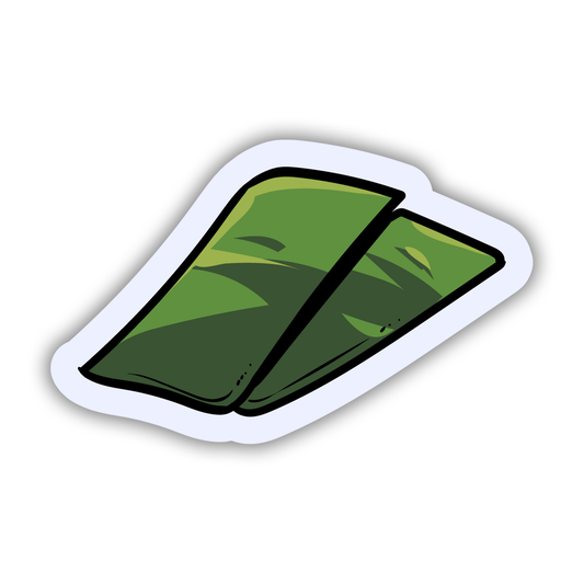 Illustration of green money on a white background