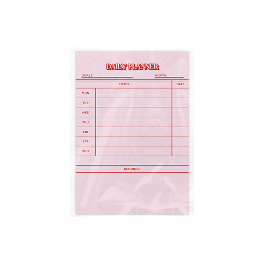 Pink Daily Planner - A7 Memo Pad
