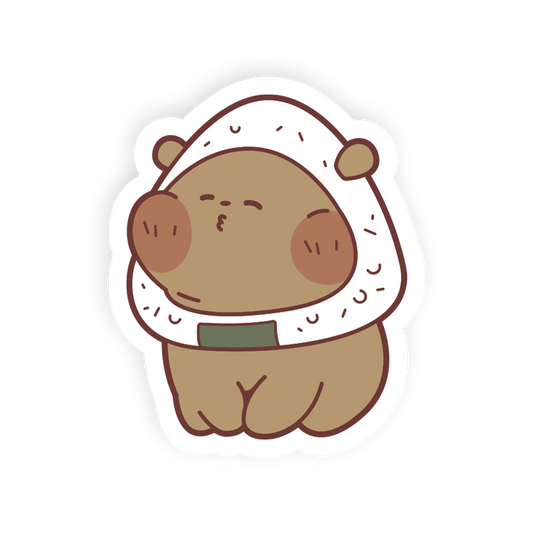 A die-cut sticker featuring a cute cartoon bear wearing a white astronaut helmet, shown on a plain white background.