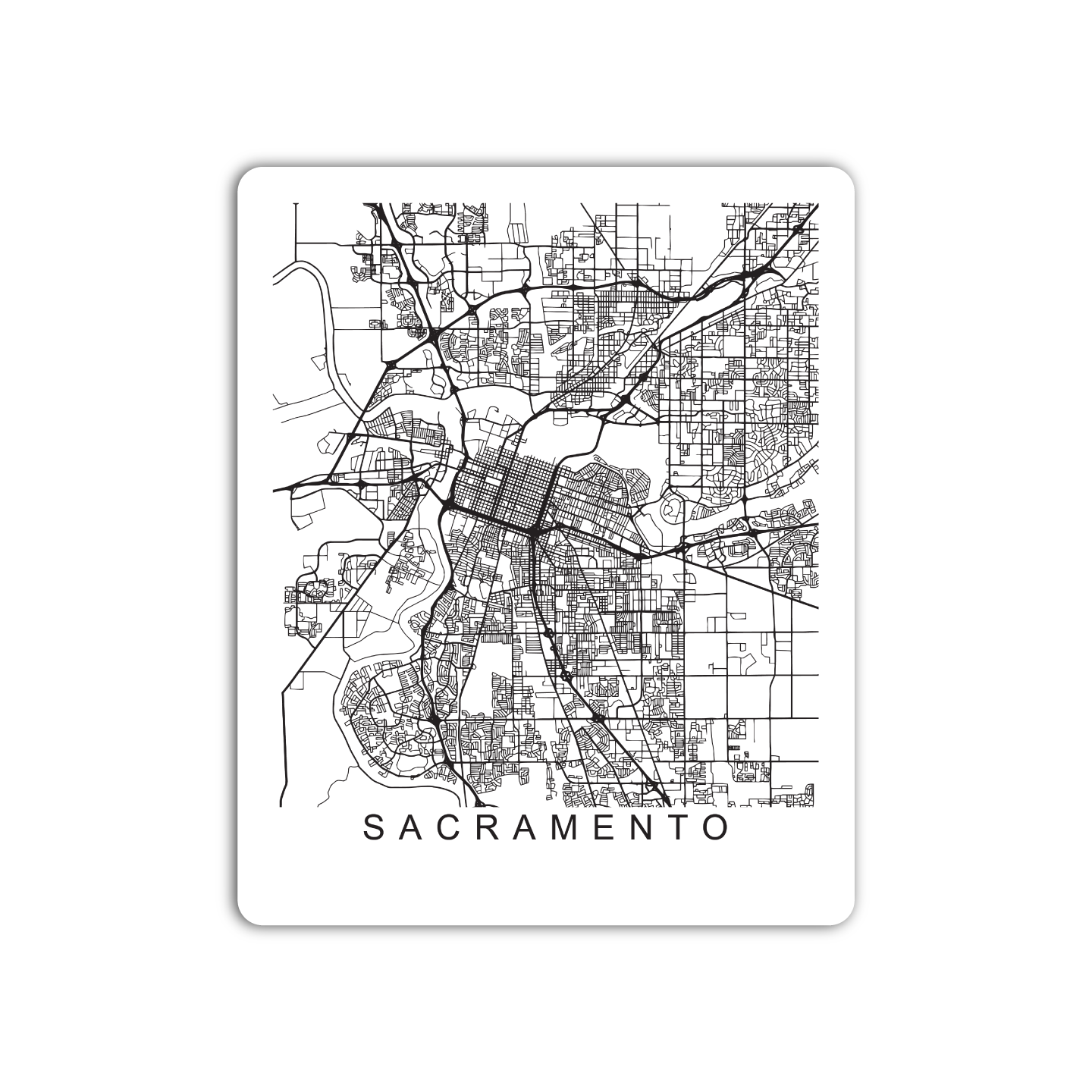 Sacramento U.S. Street Map Sticker