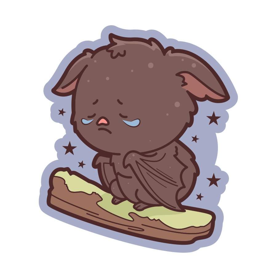Blushing Emo Bat - Emo Sticker - The Stkr Store