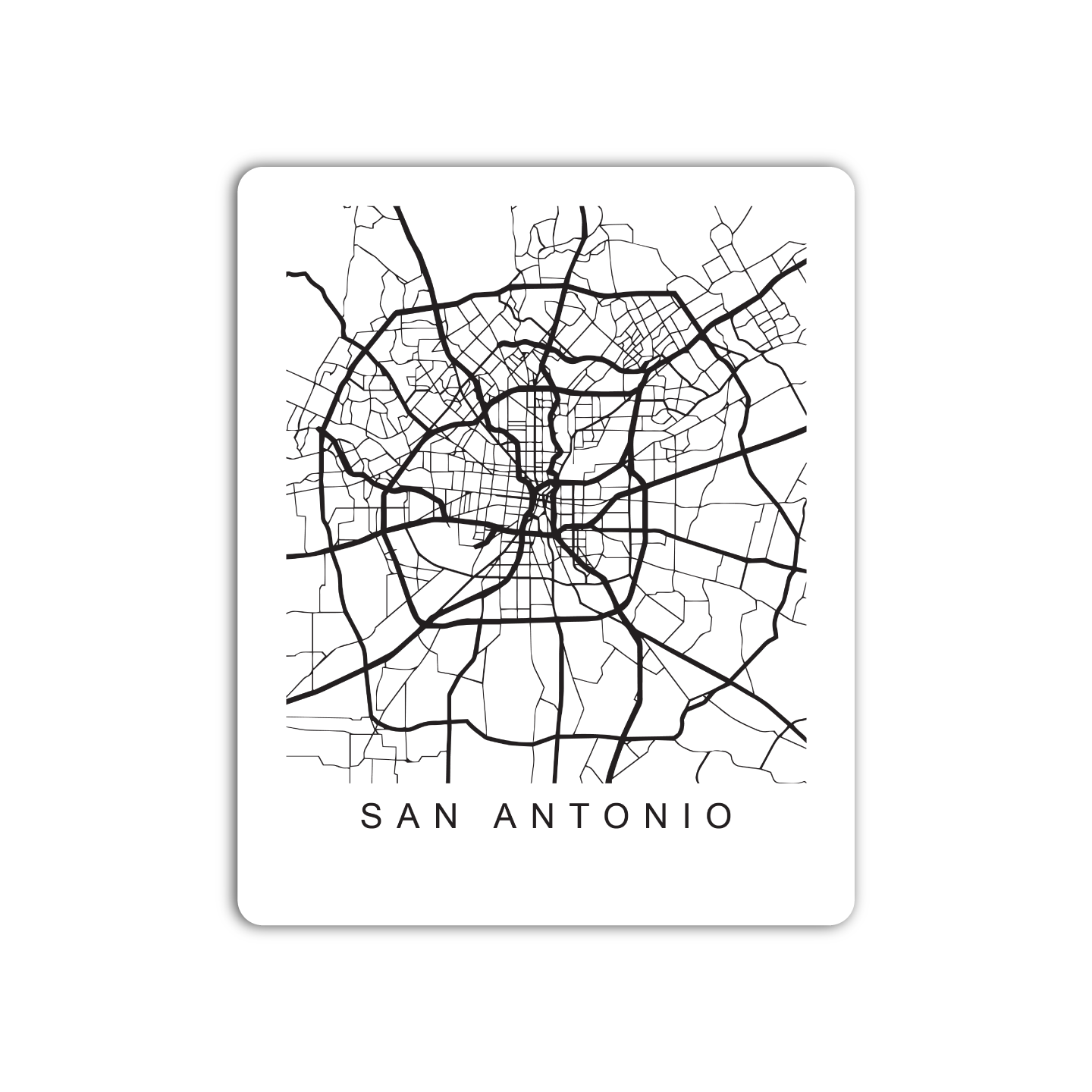 San Antonio U.S. Street Map Sticker