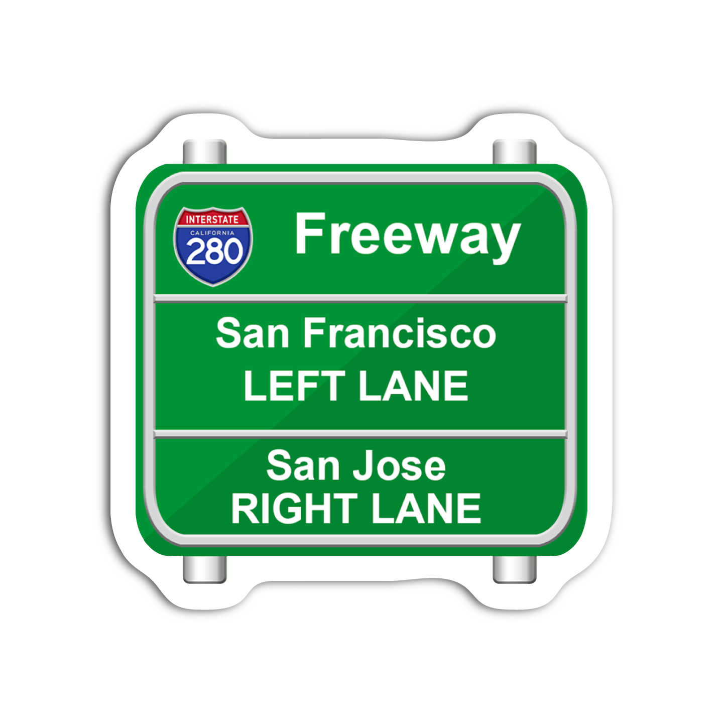 Freeway San Jose/San Francisco Freeway Sign Sticker