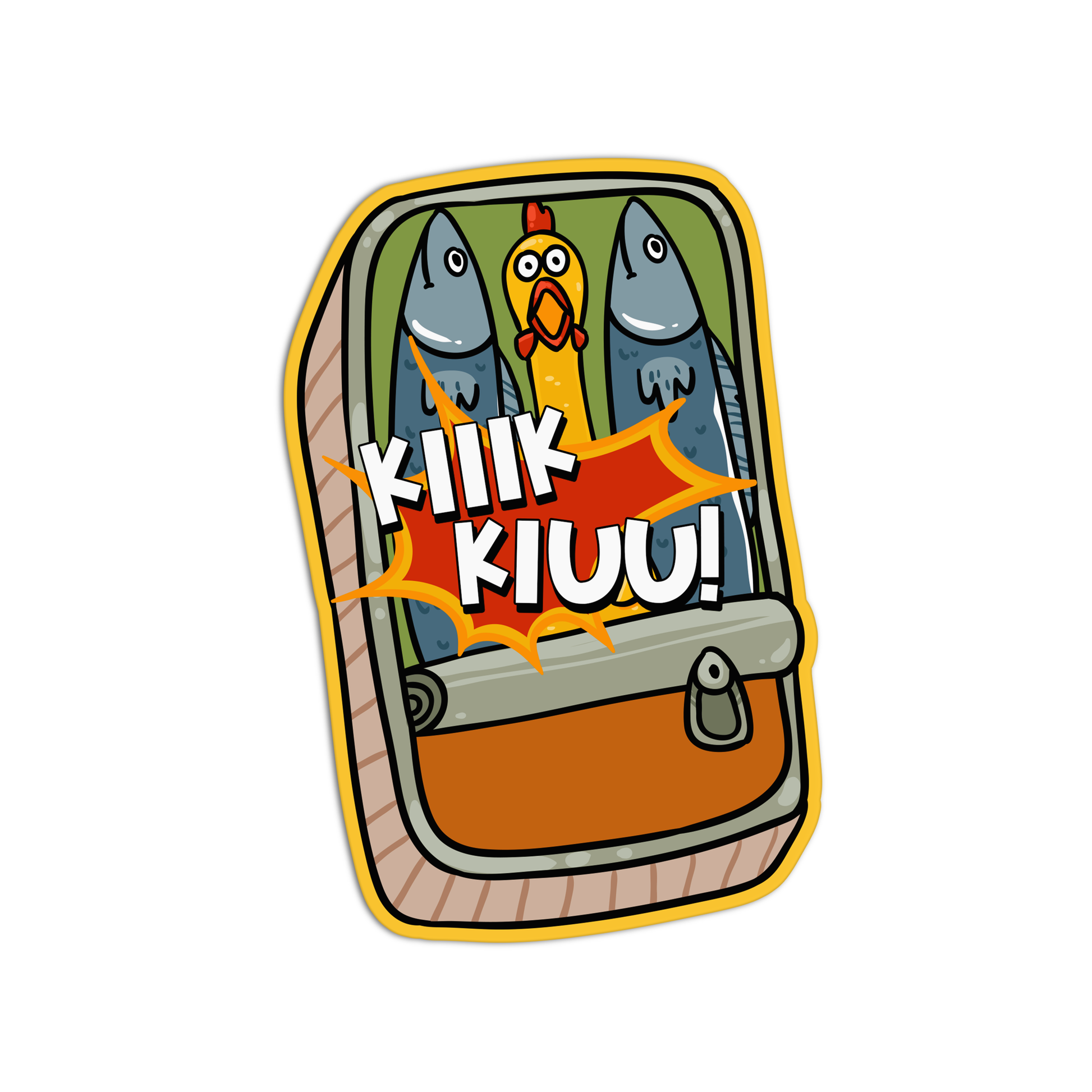 Screaming Chicken in can Sticker