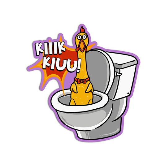Screaming Chicken Toilet Sticker