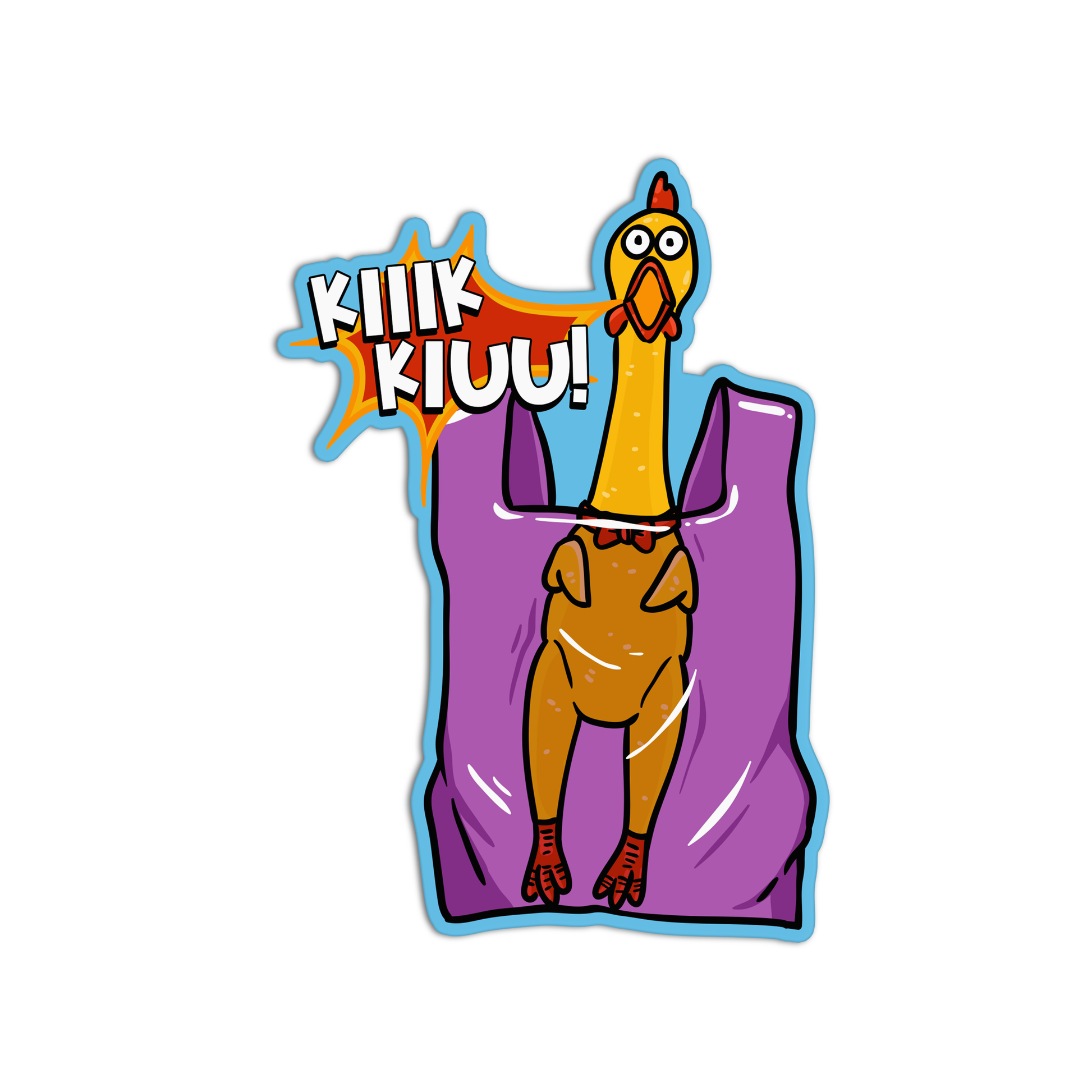 Screaming Chicken plastic bag Sticker