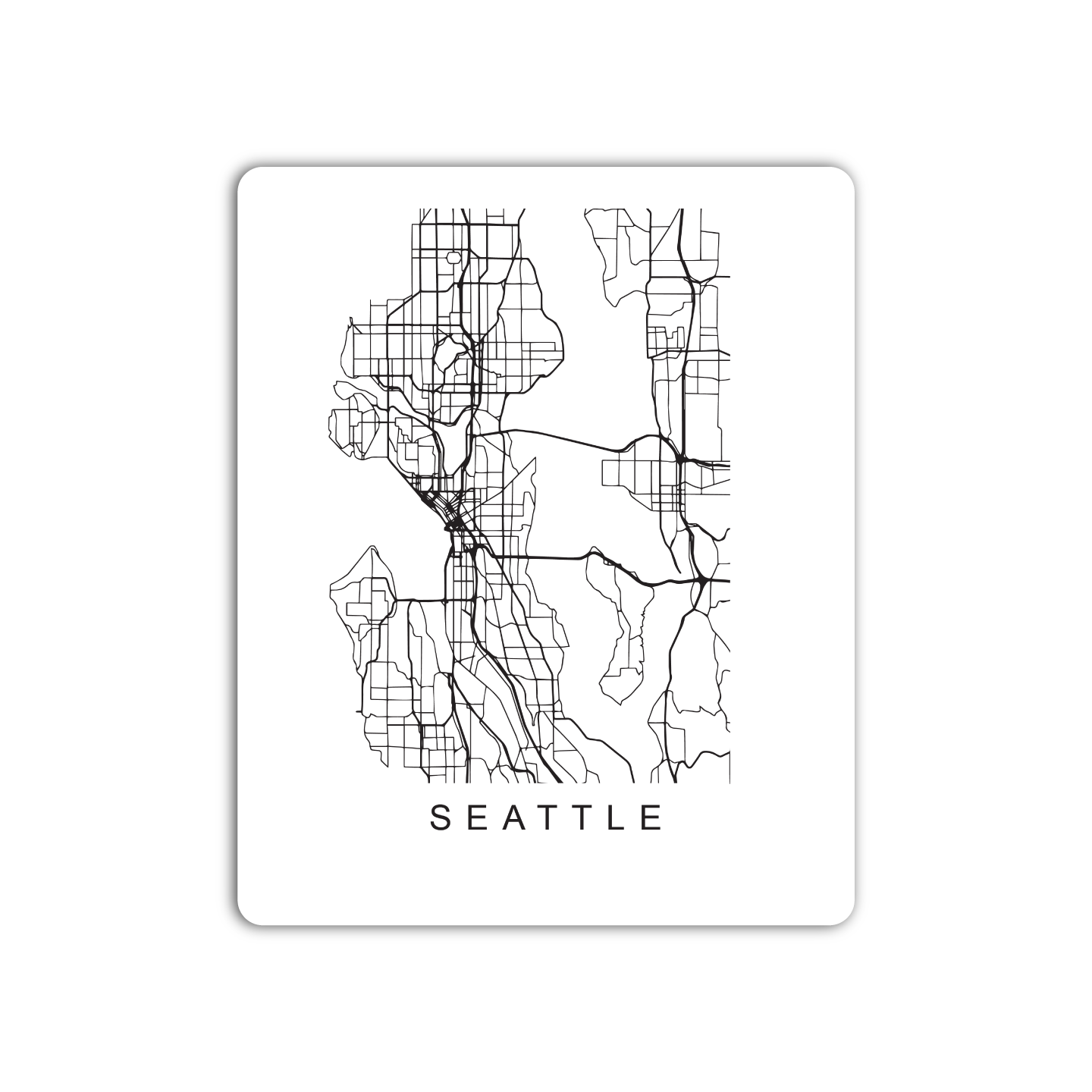 Seattle U.S. Street Map Sticker