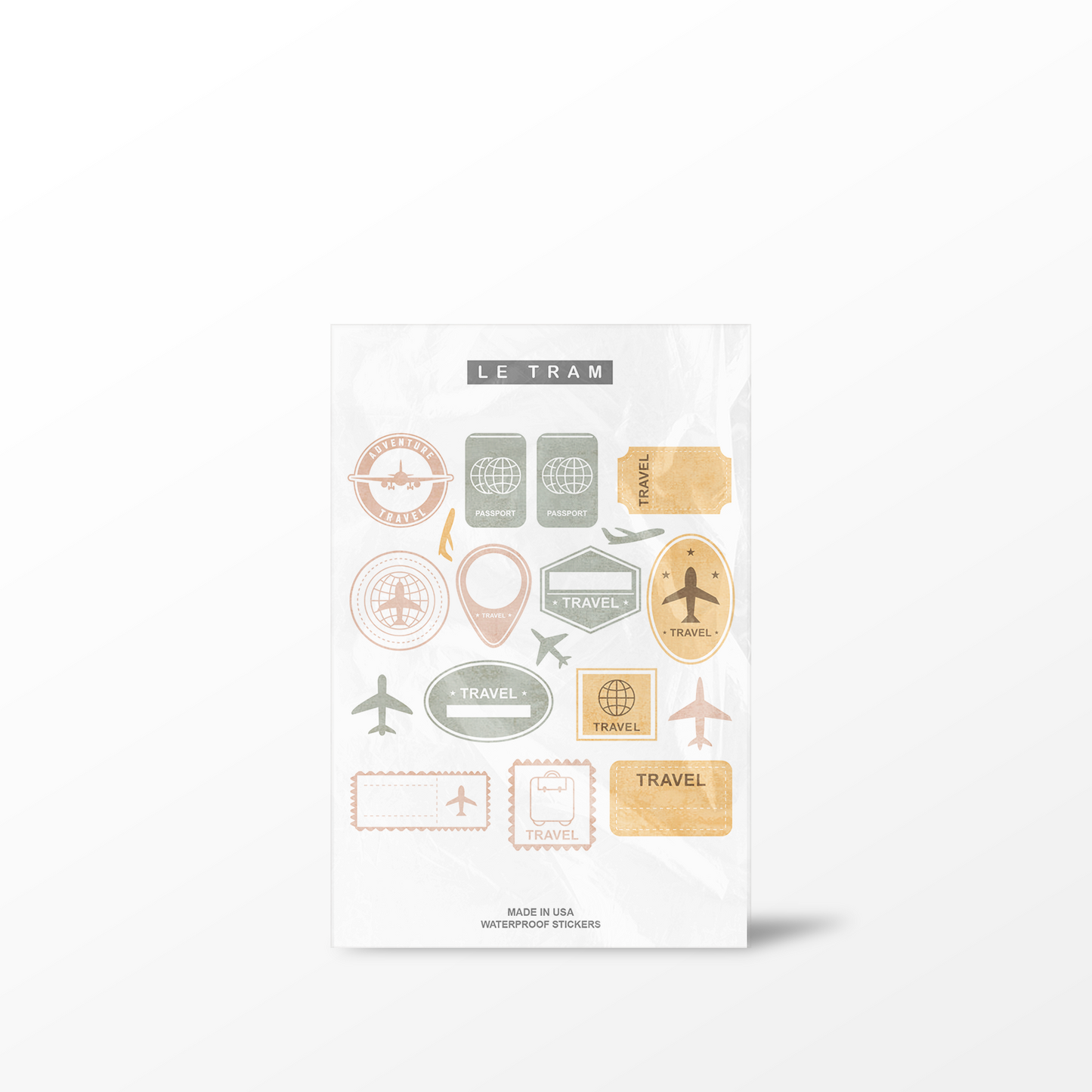 Le Tram Travel Destinations - Clear Sticker Sheet