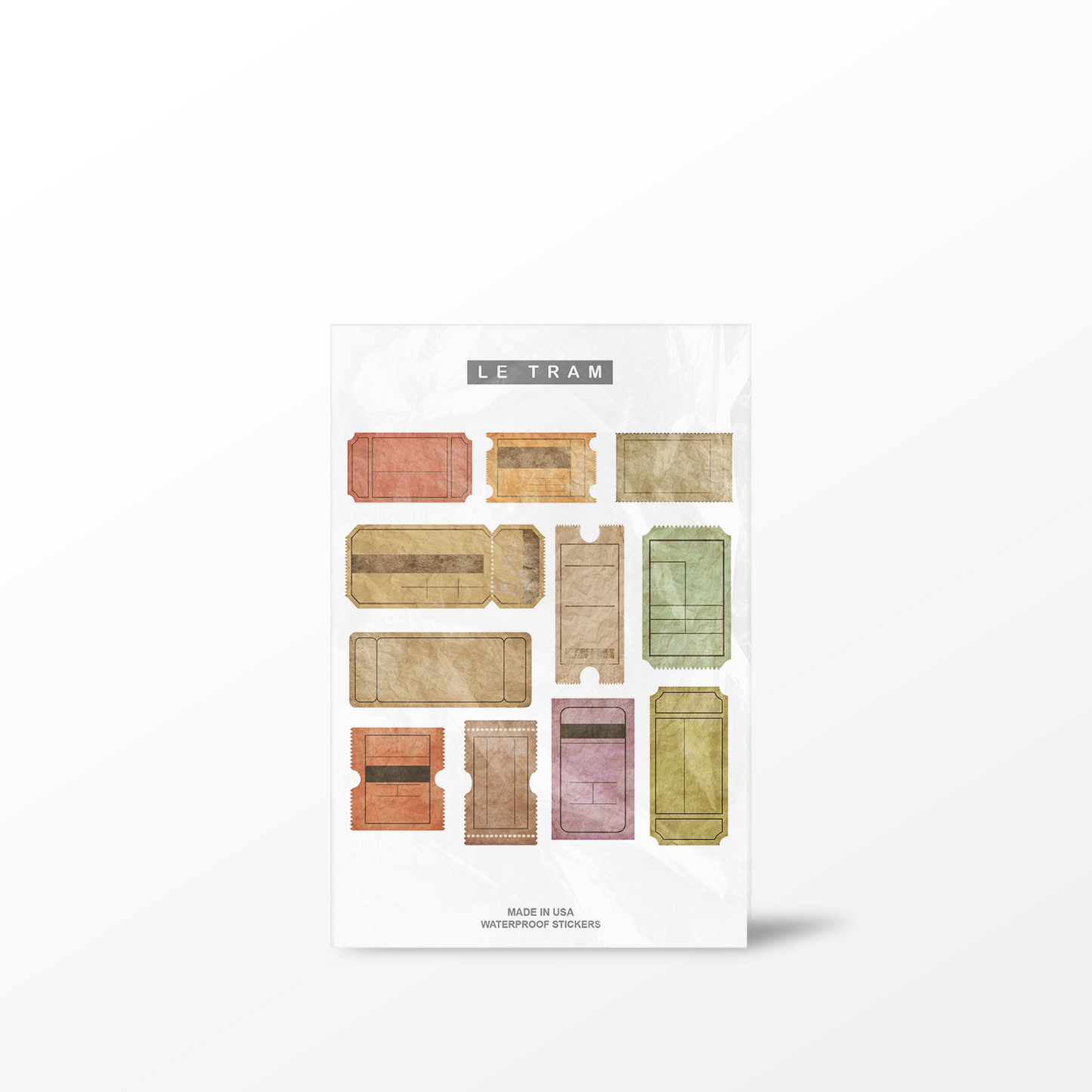 Le Tram Vintage Tickets - Clear Sticker Sheet