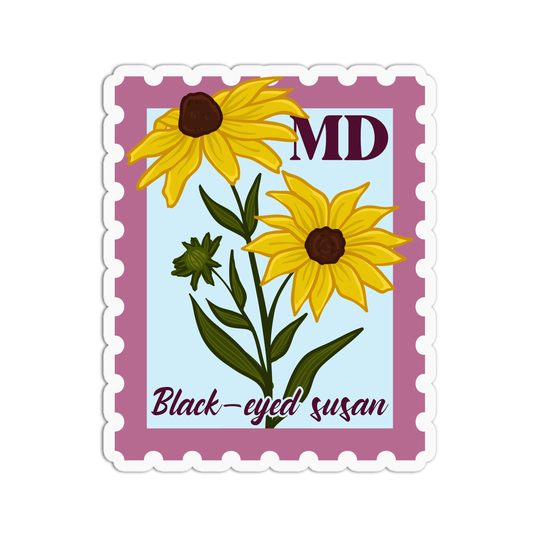 Maryland Black-eyed Susan State Flower Stamp Sticker