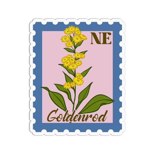 Nebraska Goldenrod State Flower Stamp Sticker