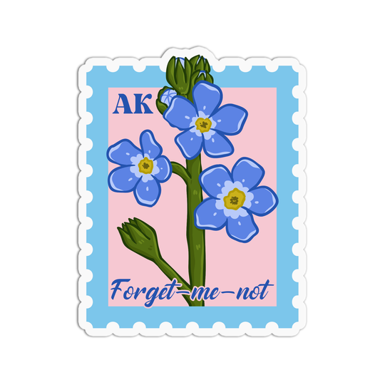 Alaska Forget-Me-Not State Flower Stamp Sticker