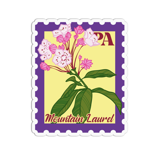 Pennsylvania Mountain Laurel State Flower Stamp Sticker