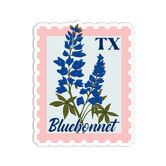 Texas Bluebonnet State Flower Stamp Sticker